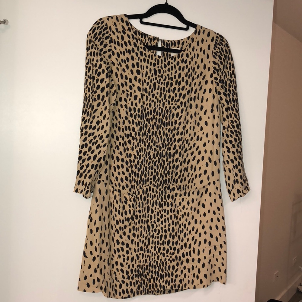 J Crew Leopard Dress 3/4 length sleeves
